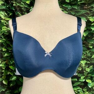 Cacique Underwire Bra Lightly Lined Balconette Padded Blue 44C